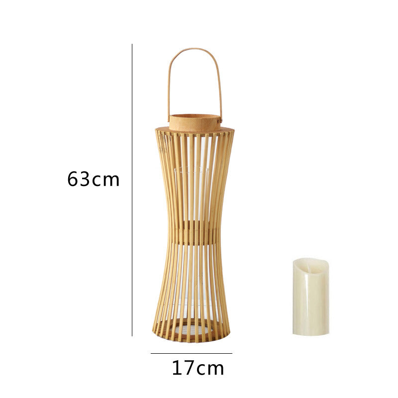 Elegant lantern made of woven wood Kalsten