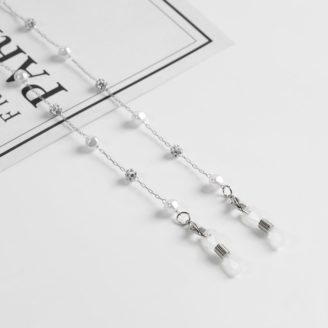 Pearl and Crystal Decor Eyewear Chain Kalsten