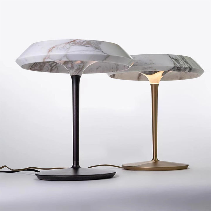 Elegant Modern Table Lamp with Marble Base and Gold Accent