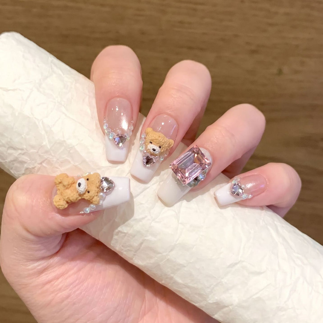 Cute Animal-Inspired Press-On Nail Art Set Kalsten