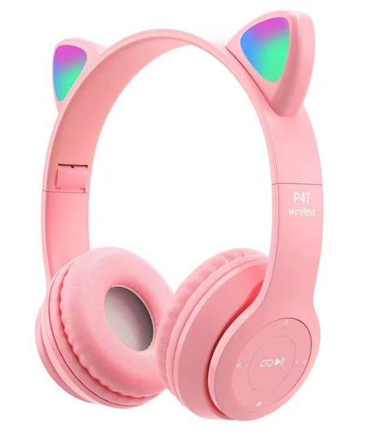Wireless Cat Ear Headphones with Colorful LED Light Kalsten
