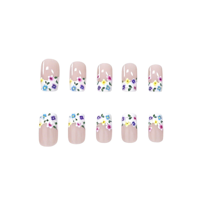 Floral Themed Press-On Nail Enhancements Kalsten