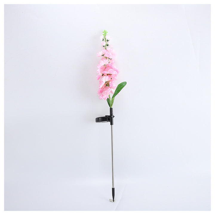Tall Artificial Delphinium Floral Stake With Adjustable Metal Ground Spike And Removable Clamp Kalsten