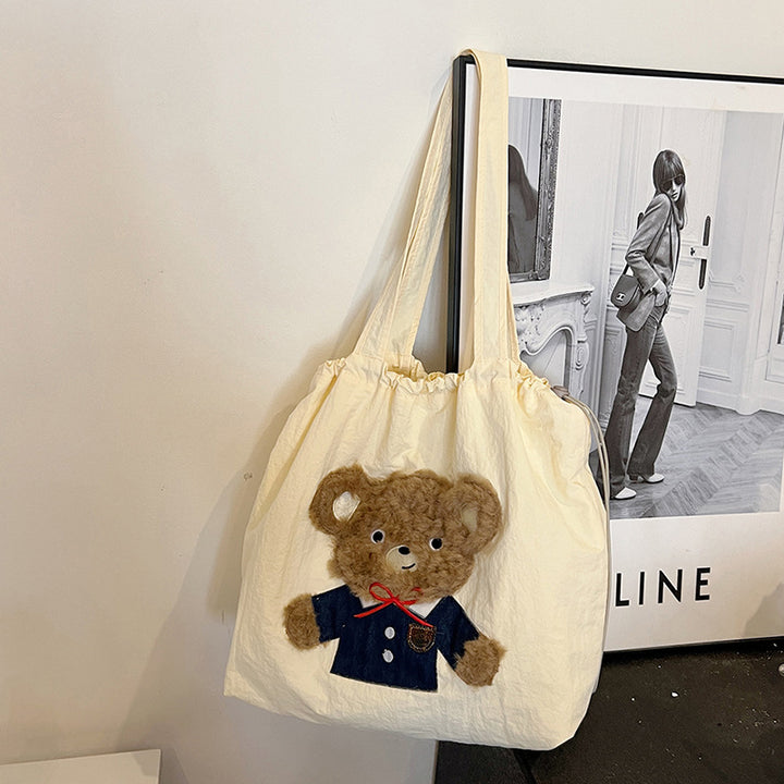 Cute Cartoon-Themed Drawstring Tote Bag
