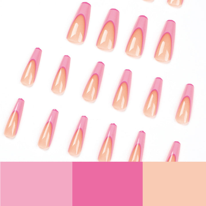 Artificial nail extensions with modern ombre design Kalsten