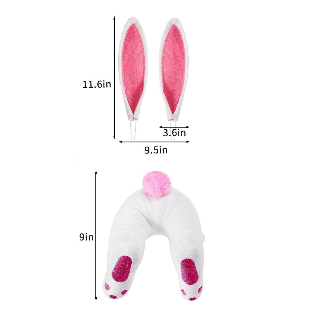 Plush costume with rabbit ears