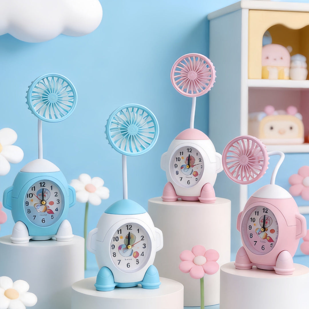 Ladies multifunctional table clock with integrated fan Kalsten