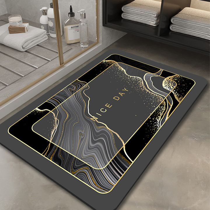 Elegant Marble-Inspired Bath Mat