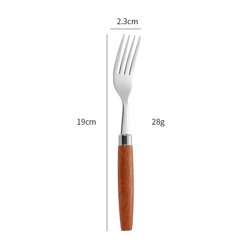 Elegant dessert spoon with ergonomic wooden handle Kalsten