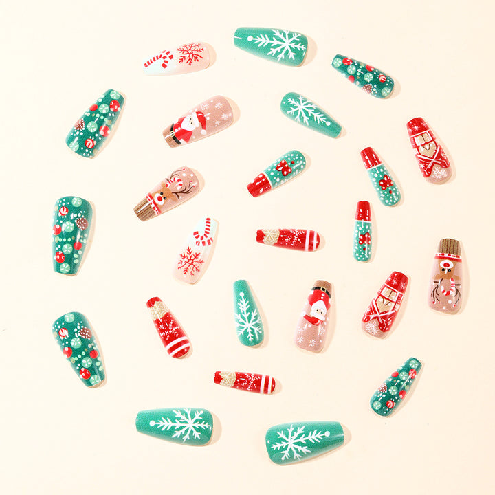 Festive Christmas-Themed 3D Nail Art Extensions Kalsten