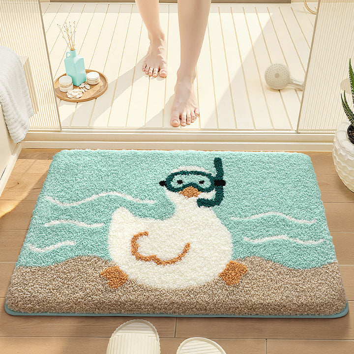 Plush Cartoon Cat Bath Mat