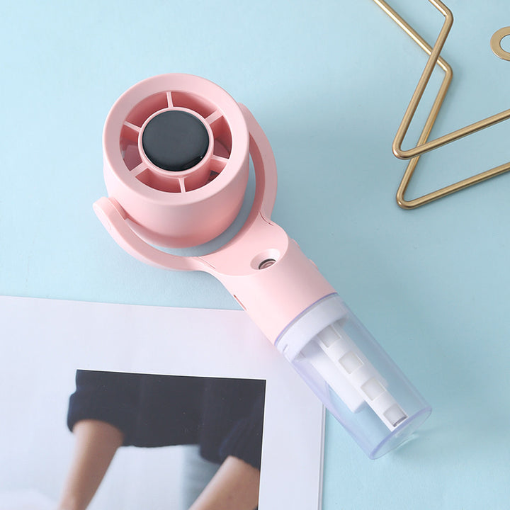 Cooling handheld misting fan with swivel air head detachable water reservoir and USB rechargeable battery Kalsten