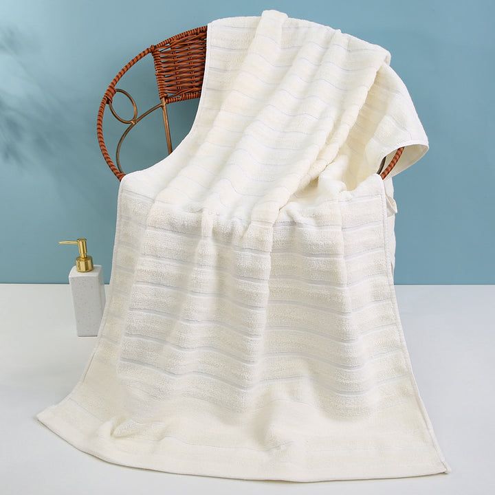 Luxury terry bath towel with elegant striped pattern Kalsten