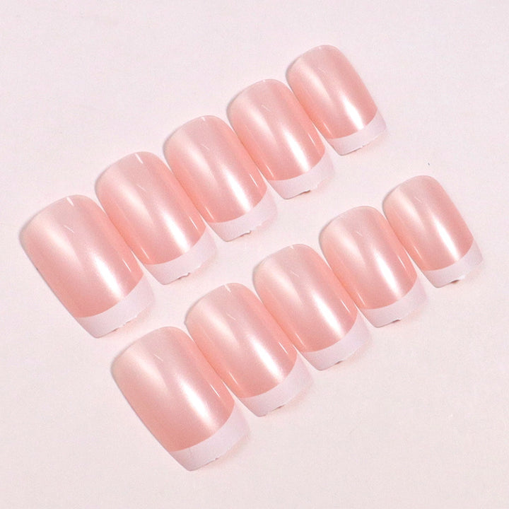 High-Gloss French Tip Press-On Nails Set Kalsten