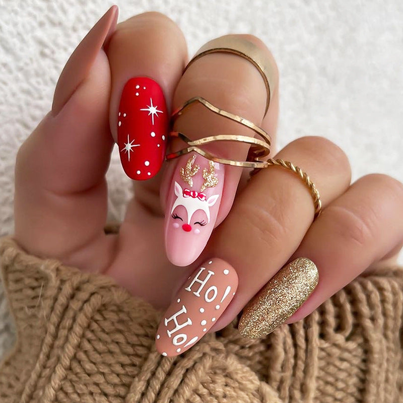 Festive Holiday Press-On Nail Set Kalsten