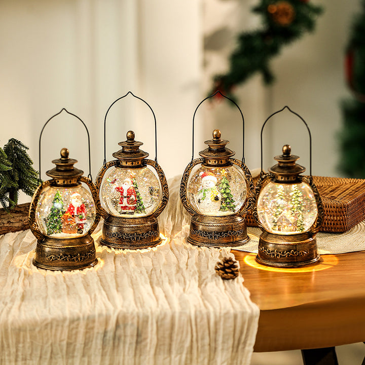 Nostalgic Christmas lantern with snow globe Kalsten