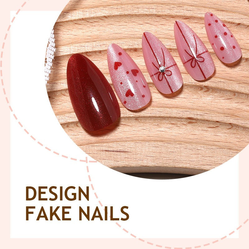 Artificial Nail Set with Romantic Motifs Kalsten