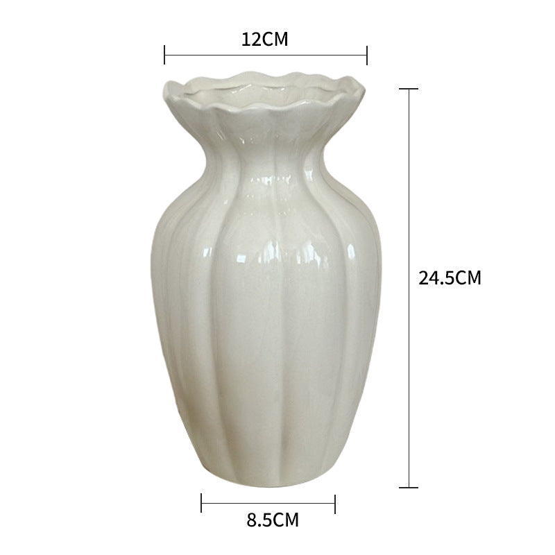 Elegant Fluted Ceramic Vase