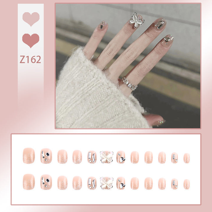 Decorative Press-On Nail Set with Butterfly Accents Kalsten