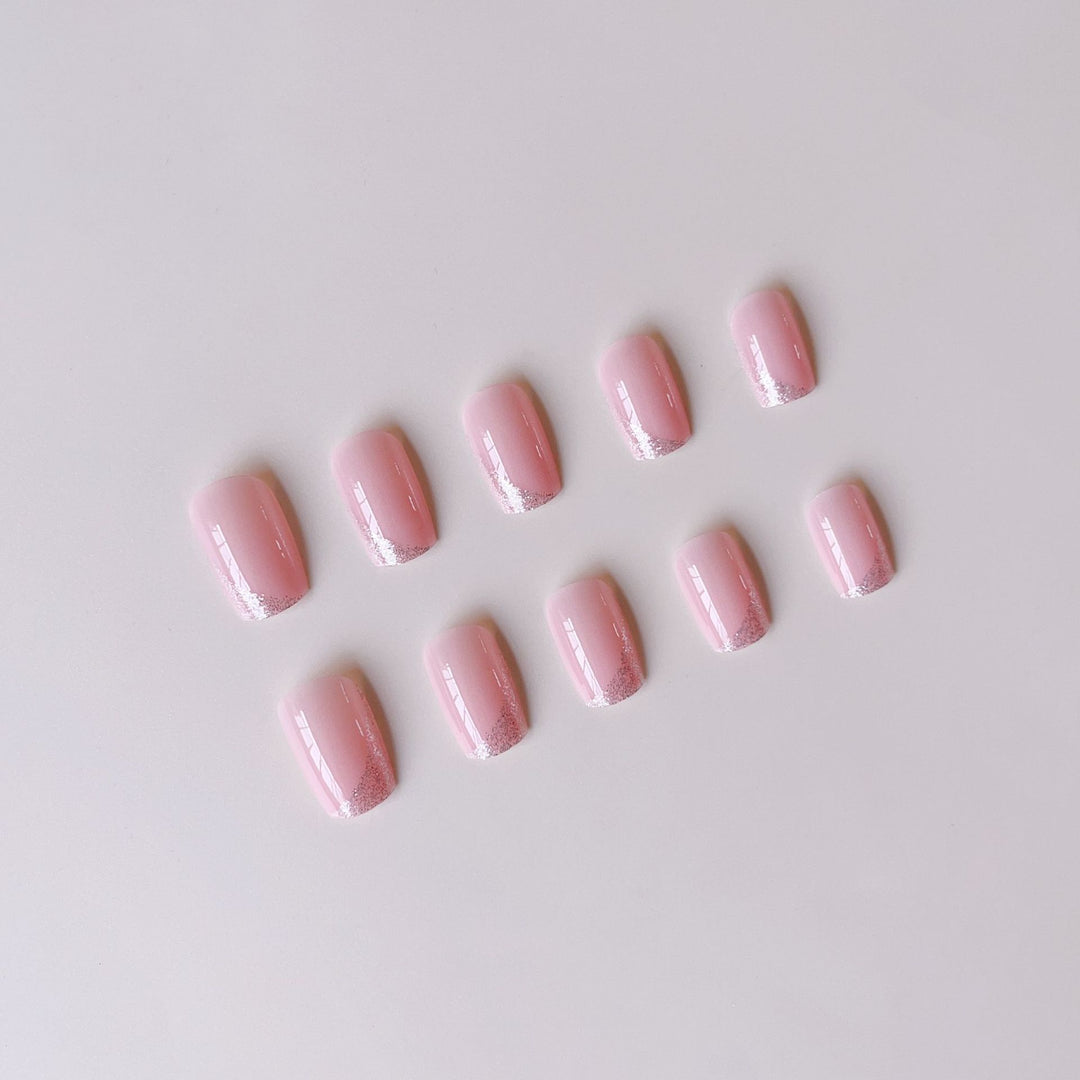Acrylic nail set with shimmering glitter tips Kalsten