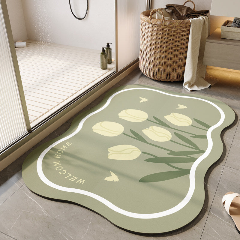 Decorative Floral Bath Mat Kalsten