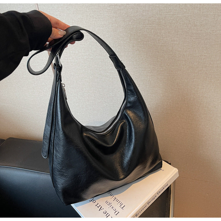 Soft Leather Slouchy Shoulder Bag Kalsten