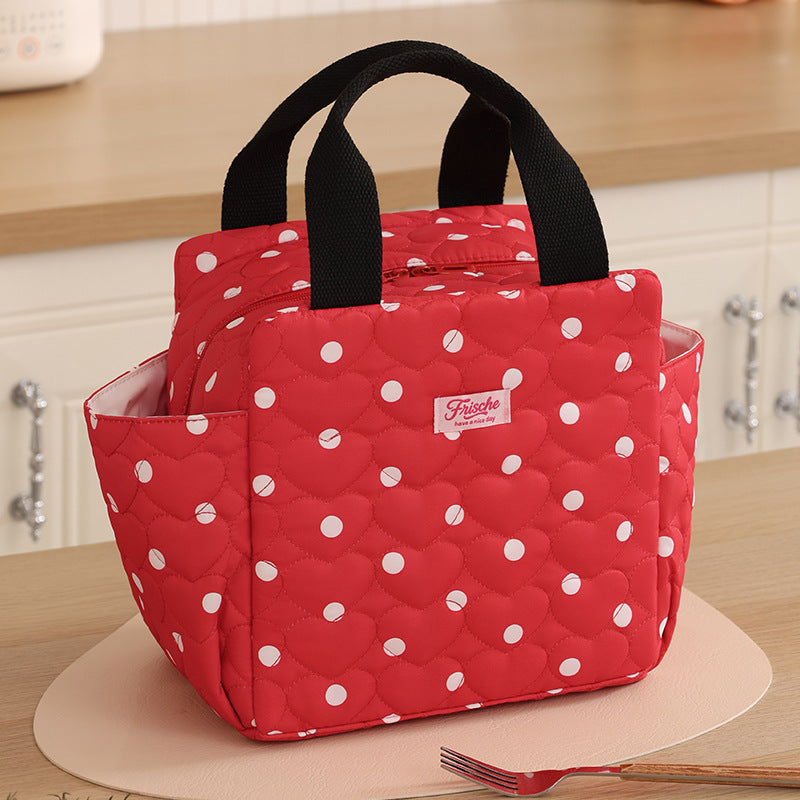 Insulated Heart Print Lunch Bag Kalsten
