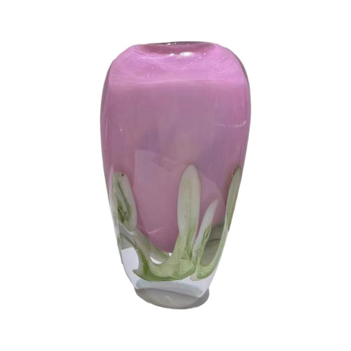 Handblown Encased-Glass Bud Vase with Sculptural Petal Inclusions Kalsten