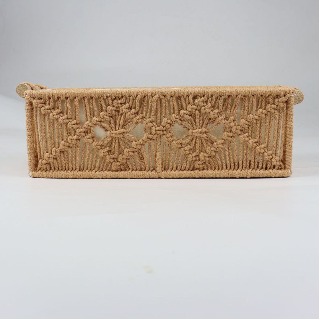Storage basket with macrame pattern Kalsten