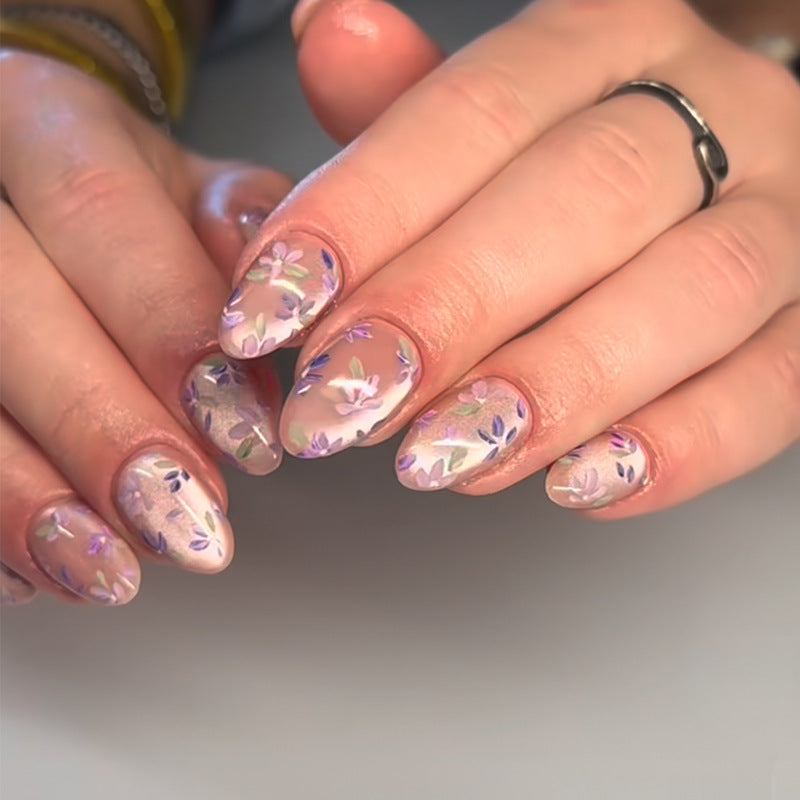Premium Floral Press-On Nail Set Kalsten