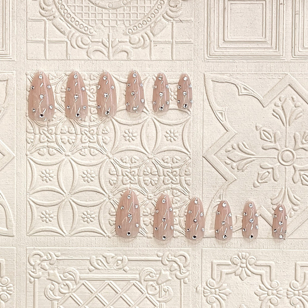 Decorative Stiletto Press-On Nails with Rhinestone Accents Kalsten