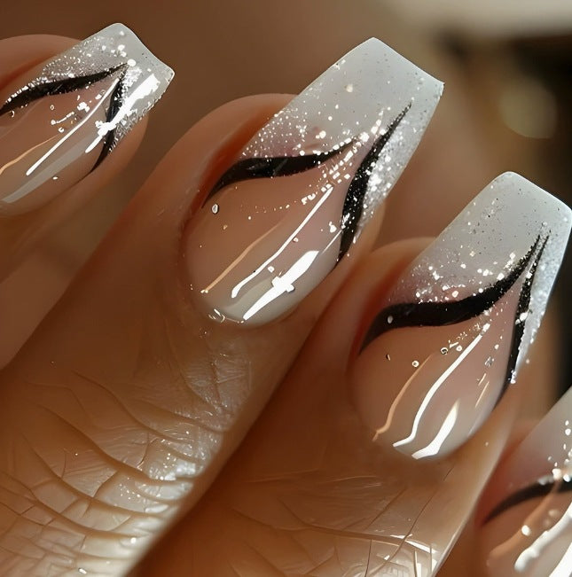 Artistic Long Coffin Nail Enhancements Kalsten