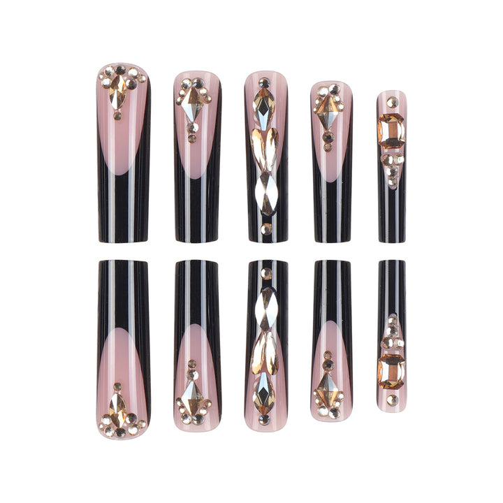 Luxury Rhinestone-Embellished Stiletto Press-On Nails Kalsten