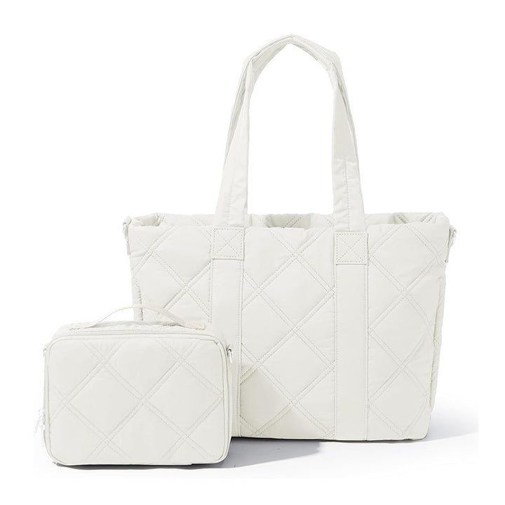 Elegant and Versatile Fabric Handbag with Detachable Cosmetic Bag Kalsten