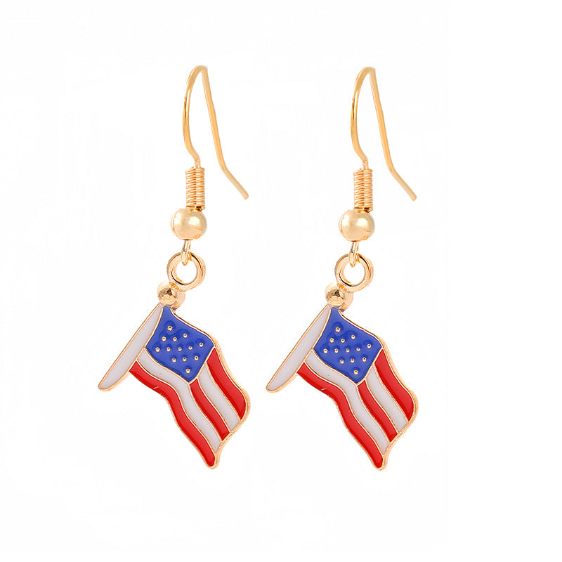 Women's nan patriotic horseshoe enamel dangle earrings with star-accented design and fishhook findings Kalsten
