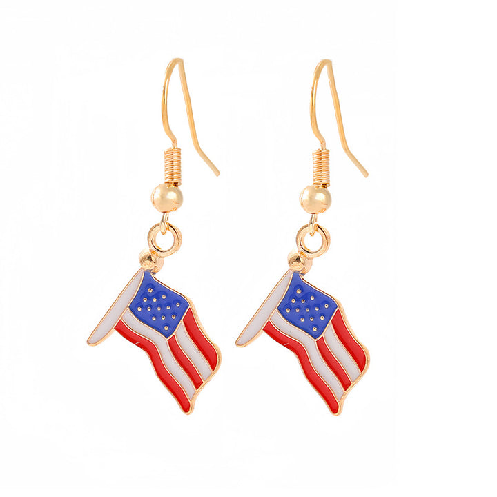 Women's nan patriotic horseshoe enamel dangle earrings with star-accented design and fishhook findings Kalsten