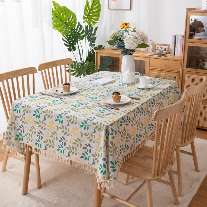 Leaf Print Decorative Tablecloth