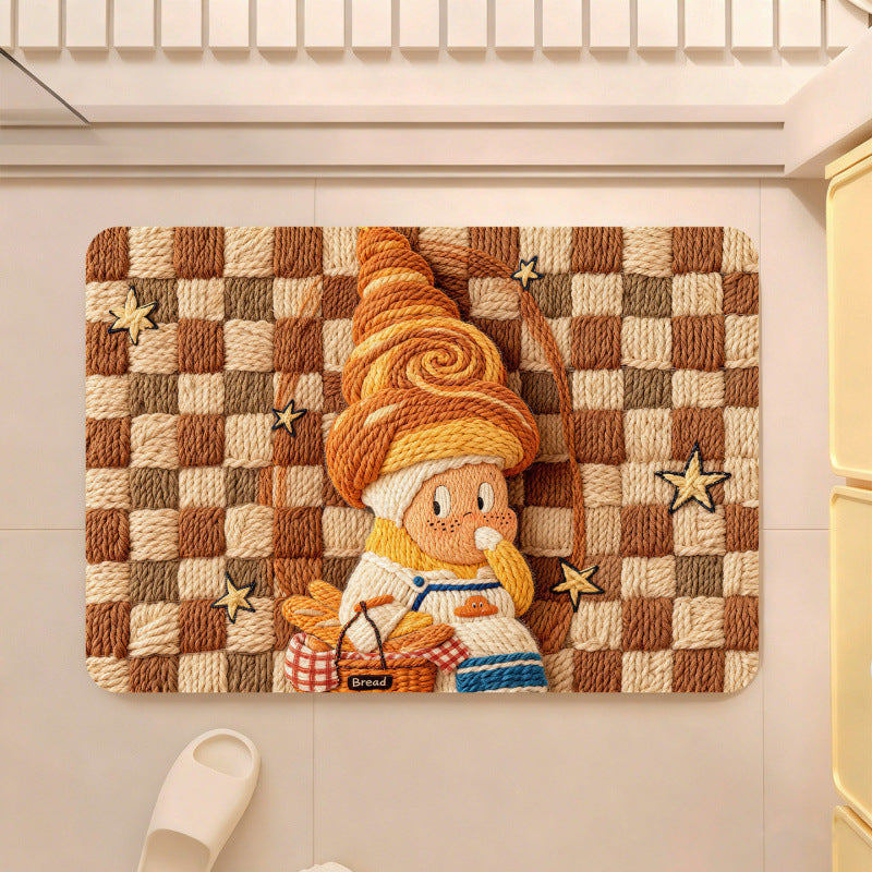 Cute Cartoon-Themed Plush Area Mat