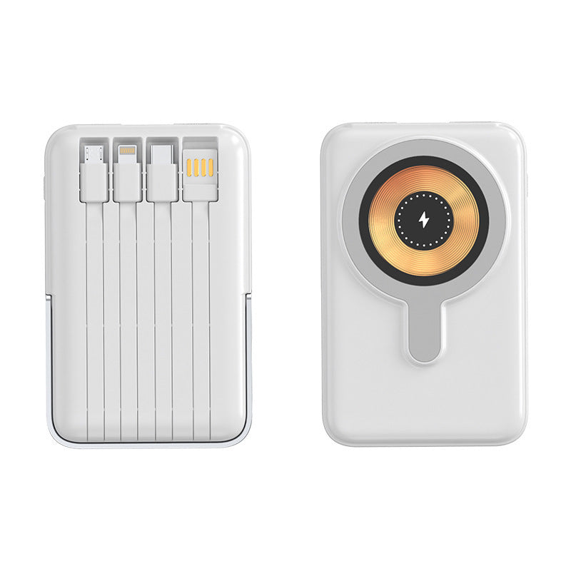 Portable power bank with integrated cable charging system and fast wireless charging Kalsten