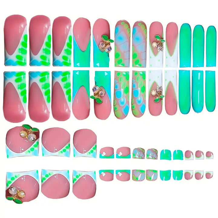 Artistic Floral-Inspired Press-On Nail Set Kalsten
