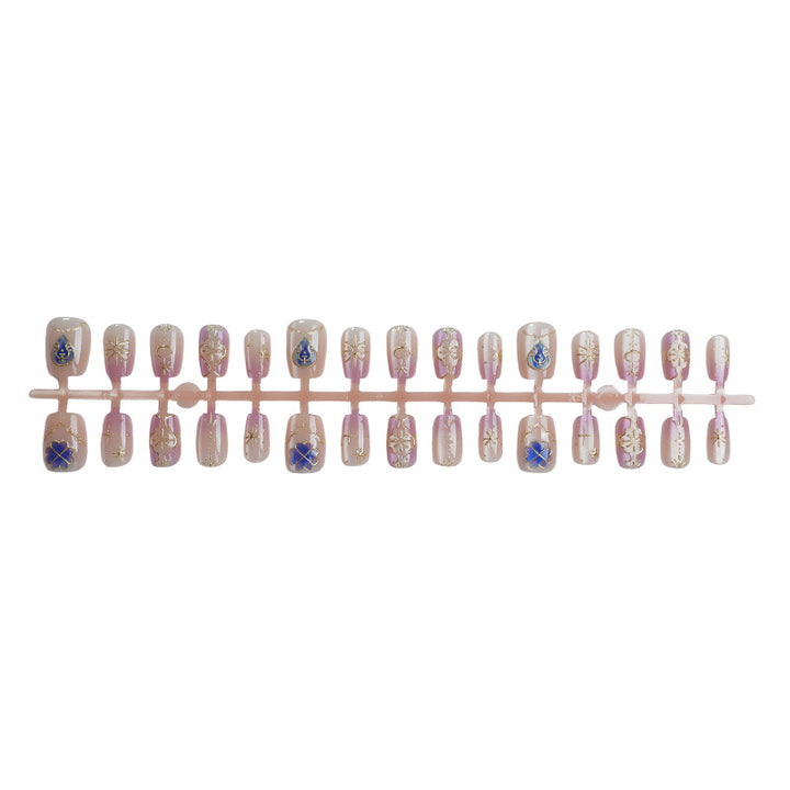 Artistic Floral and Butterfly Press-On Nail Art Set