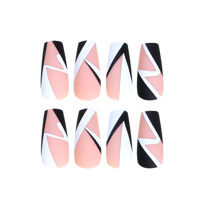 Artistic Nail Extensions with Geometric Design Kalsten