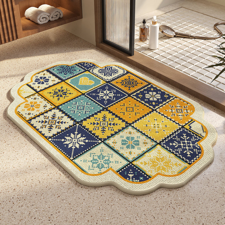 Vintage-inspired Pattern Bath Mat