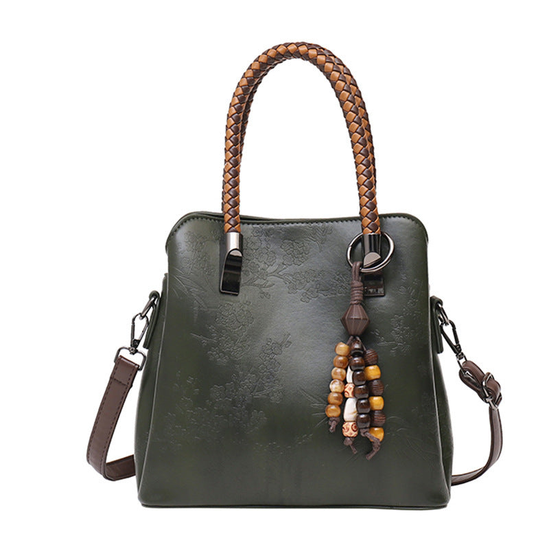 Elegant Handcrafted Floral Embossed Tote Bag