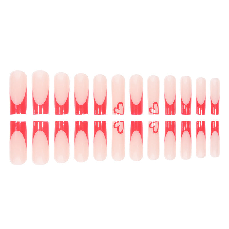 Heart-Embellished Stiletto Press-On Nails Kalsten