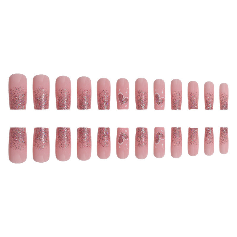 Elegant Glittery Press-On Nail Set Kalsten