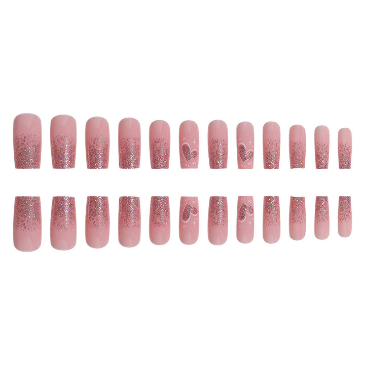 Elegant Glittery Press-On Nail Set Kalsten