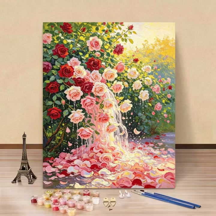 DIY Rose-Themed Paint by Numbers Canvas Art Kit Kalsten