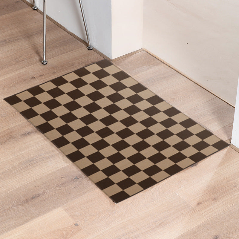 Checkered Pattern Doormat made of easy-care microfiber carpet Kalsten
