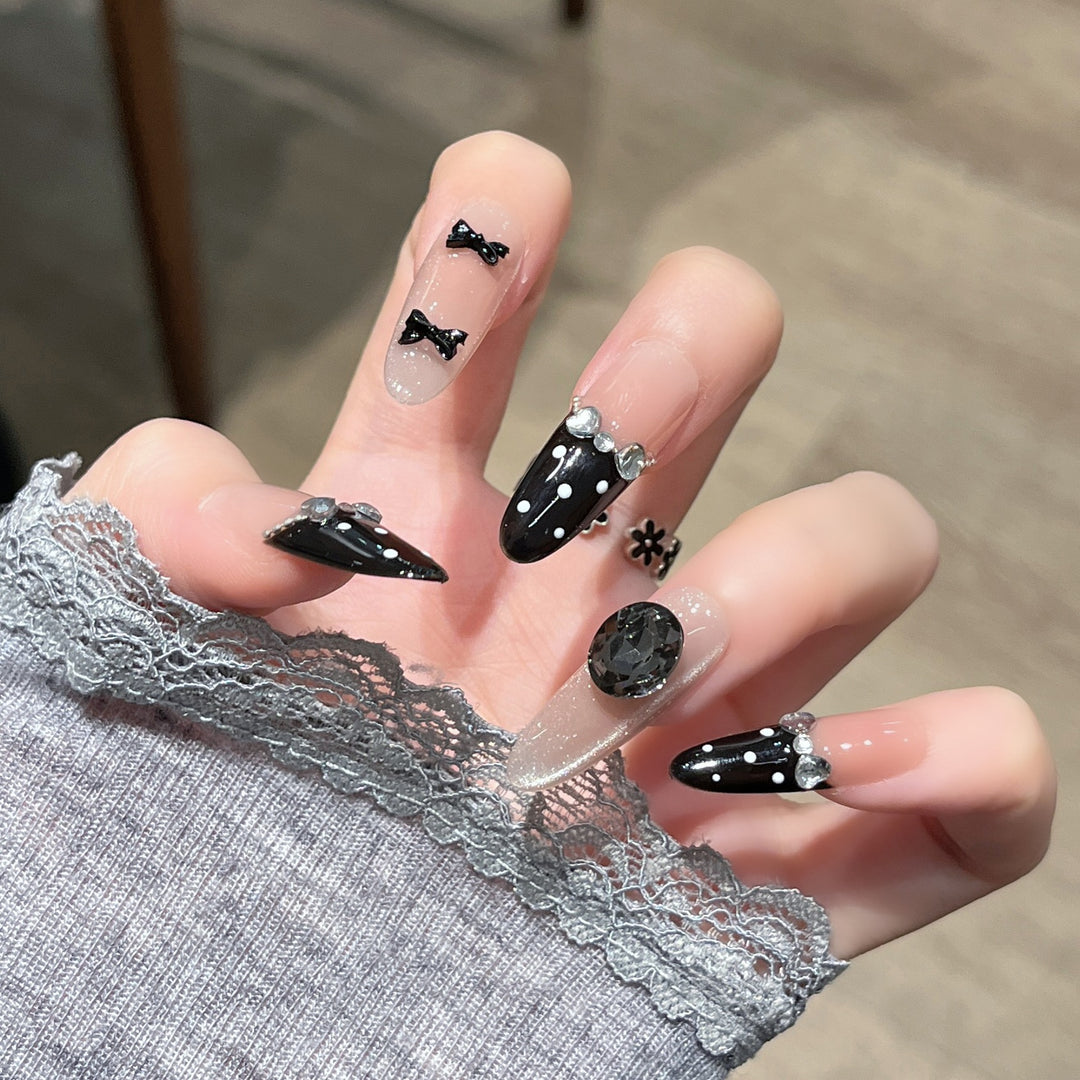 Decorative Rhinestone-Embellished Press-On Nail Extensions Kalsten